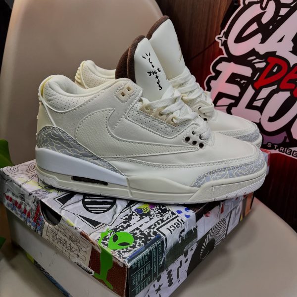 JORDAN RETRO 3 TRAVIS SUELA BLANCA