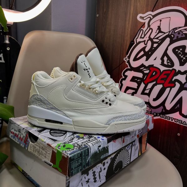 JORDAN RETRO 3 TRAVIS SUELA BLANCA - Imagen 5
